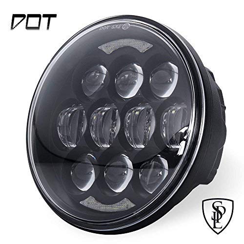 2019 Upgraded 80W DOT Approved 5-3/4" 5.75" Osram Chips LED Projector Headlight for Harley Motorcycle/Bike(Black)