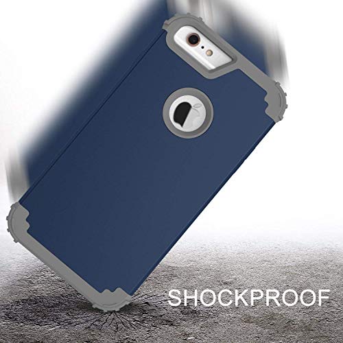 Maxcury iPhone 6 Plus Case iPhone 6s Plus Case, Hybrid Heavy Duty Shockproof Full-Body Protective Case with Three Layer Impact Protection for Apple iPhone 6s Plus 5.5 inch - Navy and Dk Grey - Thumbnail 6