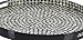 Deco 79 Mother of Pearl Shell Handmade Living Room Decor Tray Ottoman Tray with Slot Handles, Serving Tray 24