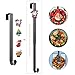 HangerSpace Wreath Hanger for Front Door, Over Door Wreath Hook Wreath Holder Adjustable Length 15 inch - 24 inch with 2 Magnets Christmas Decoration - Nickel