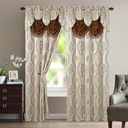 Cortinas Para Sala Elegantes Con Cenefas De Cascada Adjunta 54 X 84