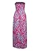Leadingstar Women Strapless Maxi Vintage Floral Print Graceful Party Long Dress