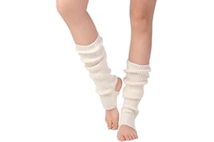 Guojanfon Fashion Yoga Socks for Women Girls Workout Socks Toeless Training Dance Leg Warmers (Black)