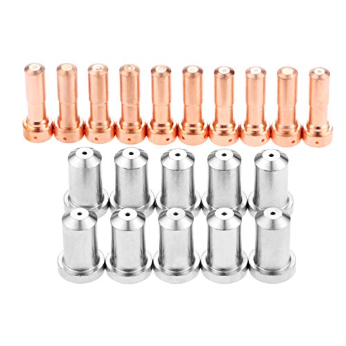 Mtsooning 20pcs Electrodes 33366 Nozzles 33418 80A Fit for PT-23 PT-27 Plasma Cutter Torch