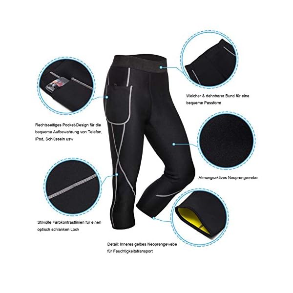 Damen Sauna Jogginghose - Hohe Taille, Schwitzhose Zum Abnehmen, Bauchkontrolle