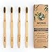 Wowe Lifestyle Natural Organic Bamboo Toothbrush Wood, Ergonomic Biodegradable Handle, Soft BPA Free Bristles, Pack of 4 (Celebrate)