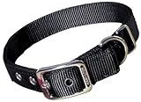 Hamilton Double Thick Nylon Deluxe Dog Collar, 1-Inch by 26-Inch, Black
