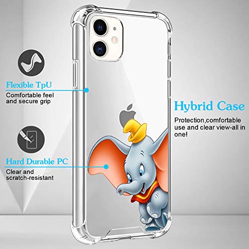 DISNEY COLLECTION iPhone 11 Case Clear 6.1 Inch 2019 Dumbo Tablecloth Design Hybrid TPU PC Shock Abs - //medicalbooks.filipinodoctors.org