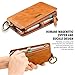 FLOVEME Vintage Wallet Case for iPhone 8 Plus, 2 in 1 PU Leather Zipper Multi-functional Handbag Removable Magnetic Kickstand Cover Flip 18 Card Slots Holder for iPhone 6/6s Plus, iPhone 7 Plus, Brown