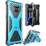 Galaxy S7 Edge Case, i-Blason Prime [Kickstand] Samsung Galaxy S7 Edge 2016 Release [Heavy Duty] [Dual Layer] Combo Holster Cover case with [Locking Belt Swivel Clip] (Blue)
