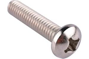 VAMUOEFL 1/4-20 x 1-1/4" Pan Head Phillips Machine Screw (1/4" to 2" Available), 304 Stainless Steel 18-8, Fully Machine Thread, 20Pcs