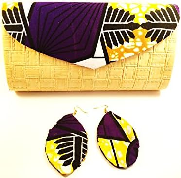 Women Ankara African Print Purse (Dark Blue Style 2)