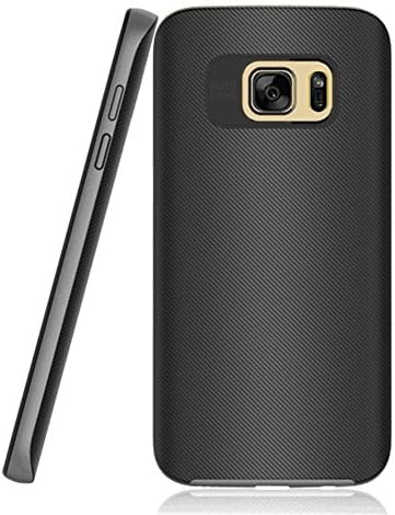 Galaxy S7 Edge Case, OPAI Classic Rich Texture PU Leather [Carbon Fiber Black] [Luxury Slim] for Samsung Galaxy S7 edge (2016)-Grey