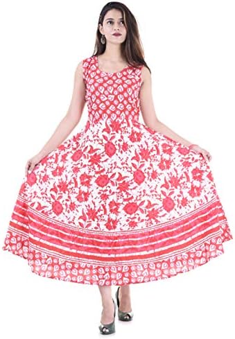 DANADIPA Women's Cotton Long Semi-Stitched Maxi (Pink_ Free Size)