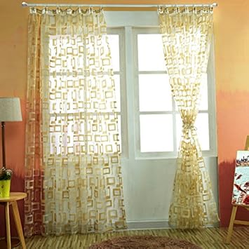 Amazon De Generic Organza Gardinen Sheer Osen Vorhang Panels Tull Kurz Vorhang Quadratisch Modernes