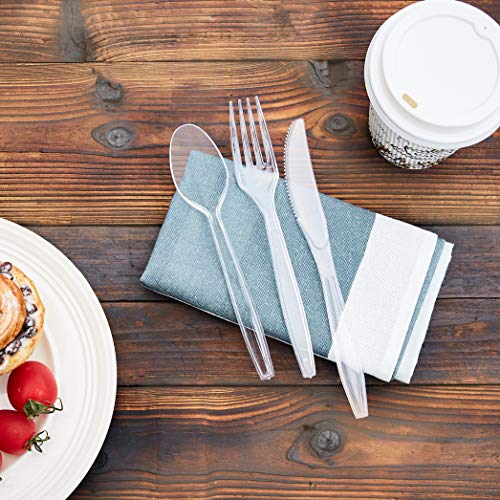 Amazon Basics Disposable SingleUse Plastic Utensil Cutlery Clear, 1800 Count The Home