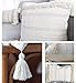 blue page Boho Throw Pillow Cover 20x20 Neutral Tufted Decorative Pillow Cover for Bed, Large Square Couch Pillow Cover Modern Accent Farmhouse Throw Pillow Case, Yellowy Cream