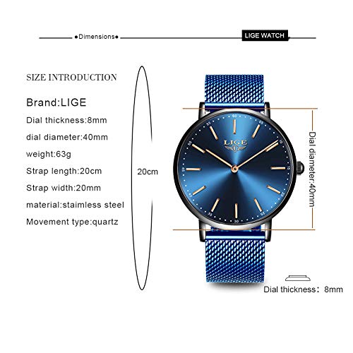 LIGE Hombre Reloj Impermeable Acero Inoxidable Cuarzo Analógico Relojes Moda Casual Deportivos Automático Calendario Reloj para Hombre - Imagen 7