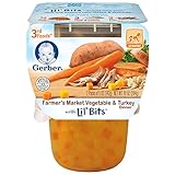 Gerber 3rd Foods Farmer's Market Vegetable & Turkey Dinner with Lil' Bits, 5 oz Tubs, 12 Count