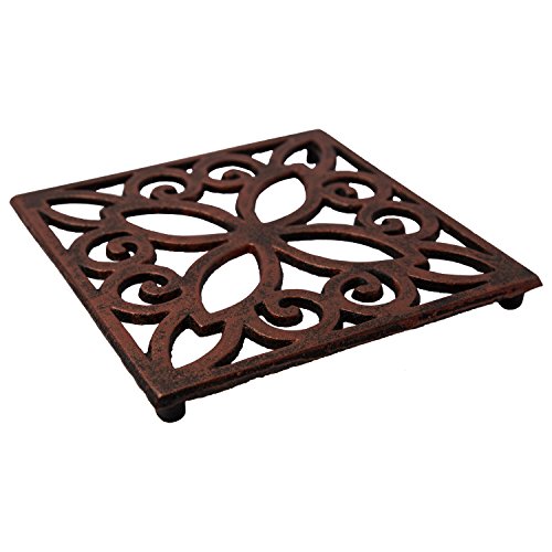 image for Decorative Cast Iron Trivet For Kitchen Or Dining Table -| Square with