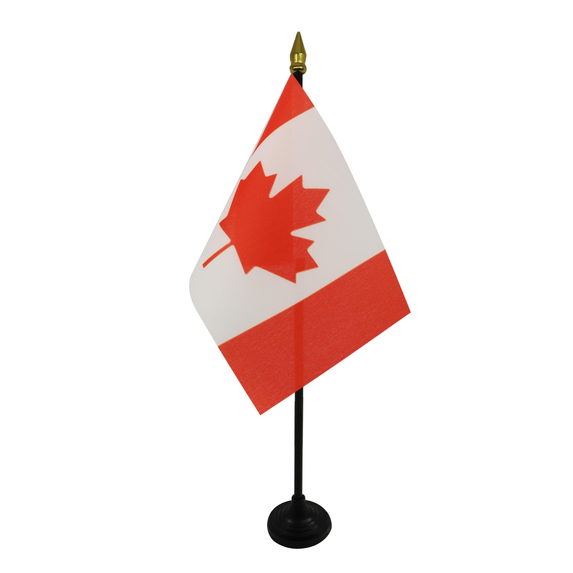 AZ FLAG - Canada Table Flag 4'' x 6'' - Canadian Mini Desk Flag 100% Polyester 15 x 10 cm - Office Mini Banner with 10'' Pole - Golden Spear
