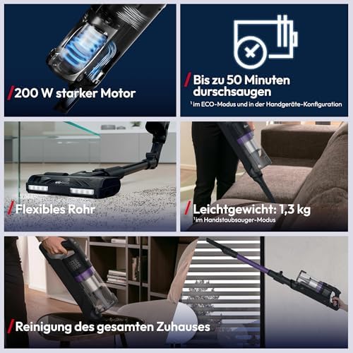 HF1 CORE Flexi kabelloser Akku-Staubsauger | 50 Min Laufzeit | 200 W