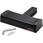 Juegoal Hitch Step for 2" Receivers, Universal Plastic Vehicles Bumper Guard, Anti Slip Black Towing Hitch Mount Steps with Pin Lock and Stabilizer for Car Trucks and SUV