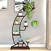 YS Tall Plant Stands Indoor with Creative Shape, Large Functional Iron Flower Stand for Displaying Plant/Books/Bonsai, Metal Display Shelf for Dining Room, Living Room, Office, Dorm Room (Bow, Black)thumb 1