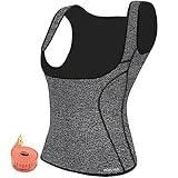 TELALEO Neoprene Sauna Waist Trainer Corset Vest for Weight Loss, HOPLYNN Series Hot Body Shaper Slimming Vest for Women-Gray-L