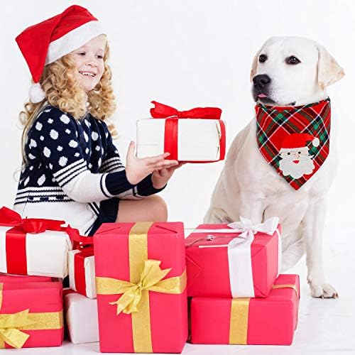 Qkurt Bandana Pour Chien A Carreaux De Noel De 2 Pcs Noel Classique A Carreaux Pere Noel Et Elk Pour Animaux De Compagnie Bavoirs Echarpe Accessoires Pour Grands Chiens Chats Amazon Fr Animalerie