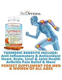 BioOptimal Organic Turmeric suplemento, suministro completamente orgánico para 2 meses,...