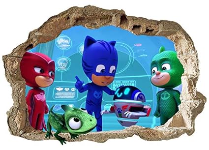 Pj Masks Wall Stickers Kids Bedroom Boys Girls Wall Art Mural