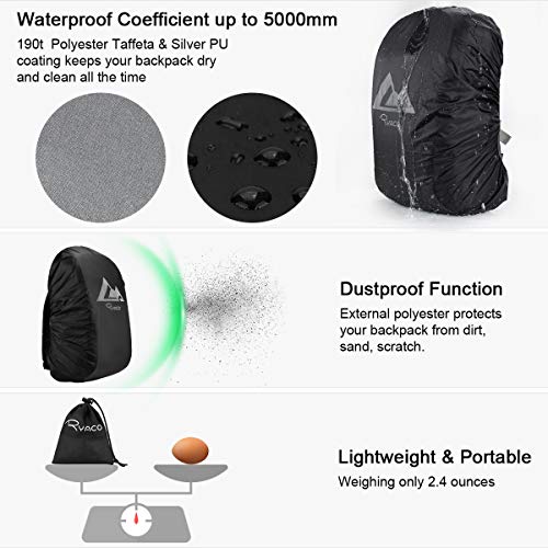 RYACO 15-50L rugzak regenhoes met antislip kruis gesp en reflecterende strepen voor kamperen, wandelen, reizen, fietsen… - Image 4