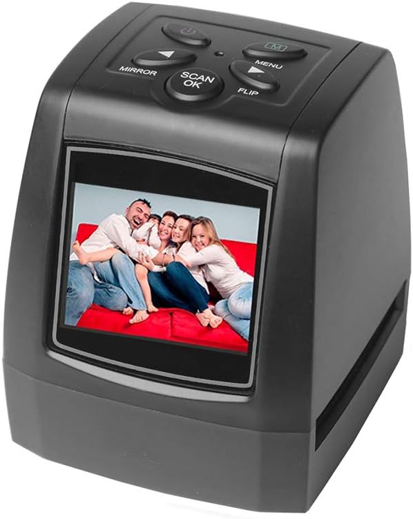 Mini Digital Film & Slide Scanner All-in-1 Converts 35mm/135mm Film Negatives & Slides to 5/10 Megapixel JPEG Images-2.36inch LCD Screen-Support SD Card Up to 32GB(not included)-with UK Plug