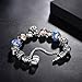 Presentski Charm Bangle Bracelet Silver Plated with Colorful Cubic Zirconia for Women