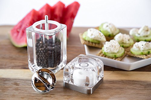 Cole & Mason Kempton Pepper Grinder and Shaker Combo Mill - Mill Includes Premium Sea Salt and Peppercorns