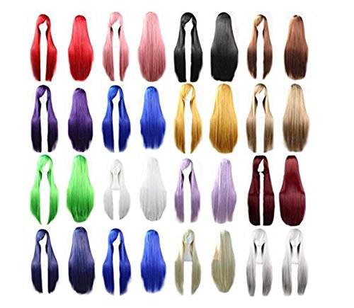 Prettybuy 32" 80cm Fashion Women's Cosplay Hair Wig Long Straight Hair Heat Resistant Costume Party Full Wigs (Brown)