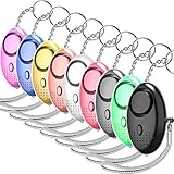yougccc 130dB Personal Alarm Keychain, Emergency Safesound Self Defense Security Siren Alarms LED Light Individual Packages for Women, Kids, Elderly, Adventurer, Night Workers (Multicolor -9Pack)