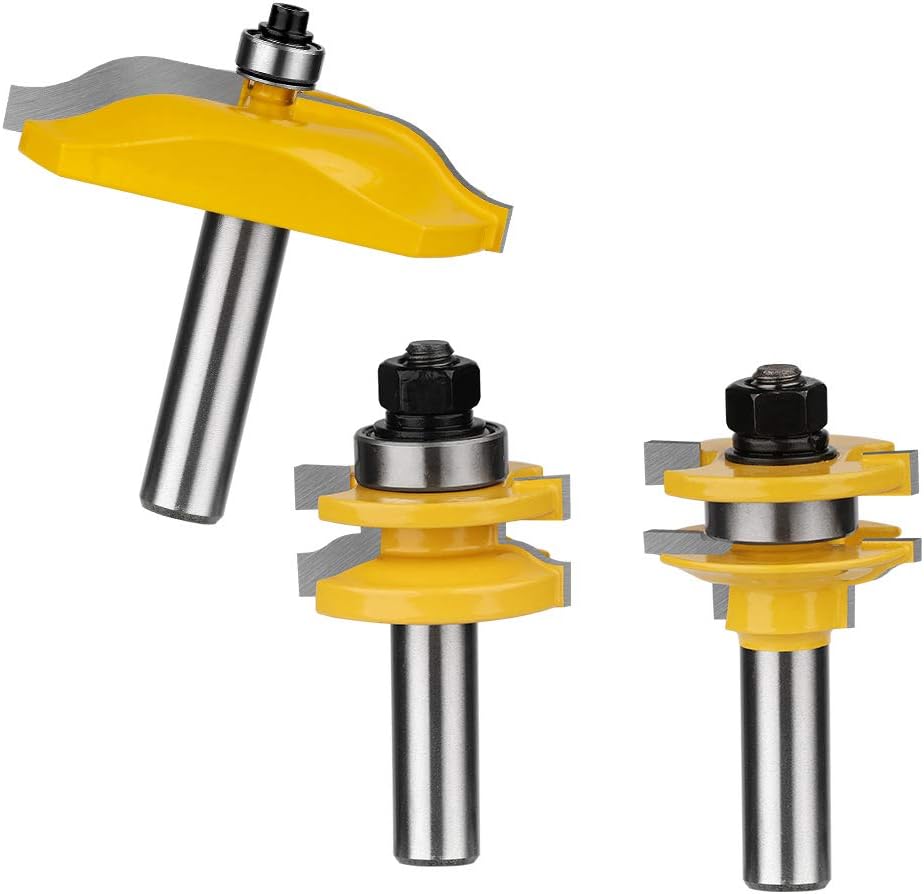 HandsEase 3Pcs 1/2" Shank Raised Panel Cabinet Door Router Bit Set Milling Cutter