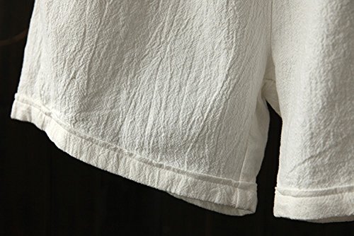 Women Short Pants, JOYFEEL ❤️ Ladies Cotton Linen Casual Elastic Waist Pants Drawstring Solid Summer Walking Shorts White