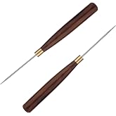 Diudus 2 Pack Scratch Awl Tool, Leather Sewing Awl Tool Sewing | Bookbinding Awls with Wooden Handle, for DIY Craft Leather Punching Stitching Marking Shoe Repair