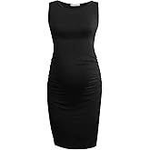 Smallshow Women's Sleeveless Maternity Dress Ruched Pregnancy Clothes