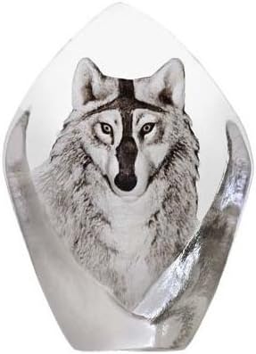 Mats Jonasson Wolf Crystal Sculpture MAT33862