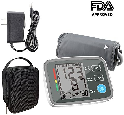 ALOFOX Blood Pressure Monitor High Blood Pressure Machine with Memory Storage Automatically Measure Pulse Diastolic Systolic For Home Use 2 User Mode FDA Approved Adapter and Bag Included
