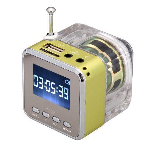 MeGooDo Mini Digital Portable Music MP3/4 Player Micro SD/TF USB Disk Speaker FM Radio Green