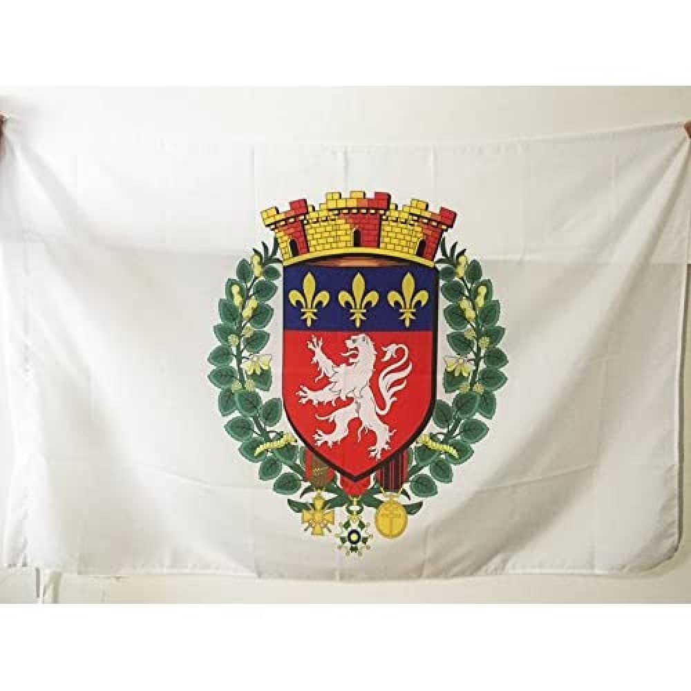 AZ FLAG - City of Lyon Flag - 3x5 Ft - Lyons Banner with Sleeve - 100% Polyester - Fade Resistant - Vivid Colors - 3' x 5' Feet - 150x90 Cm