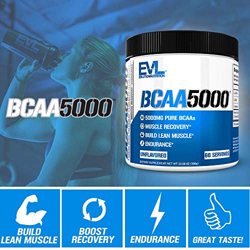 Evlution EVL BCAAs Amino Acids Powder BCAA Powder Post Workout Recovery Drink and Stim Free