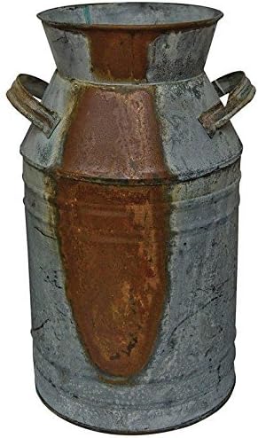 Galvanized Milk Can - 10-3/4" -Old Country Rustic Primitive Jug Vase