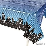 Fun Express Superhero Plastic Table Cover 54x108 (2-Pack)