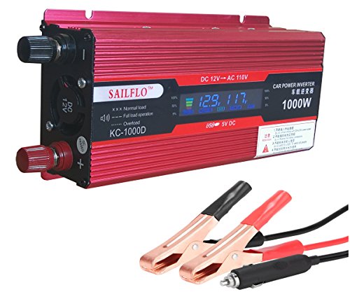Sailflo 1000w power inverter dc 12v to 110v ac car conv…